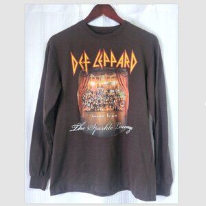 Def Leppard Shirt Long Sleeve T Mens Med. Brown Songs from the Sparkle L…